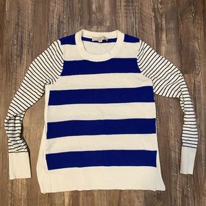 NWOT Loft Blue Striped Sweater